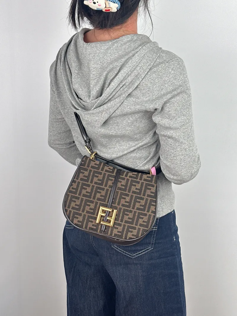 FENDI Crossbody Bag Crossbody Bag Monogram Canvas One Size 25 × 8 × 19 cm — on-model view 2 of 2