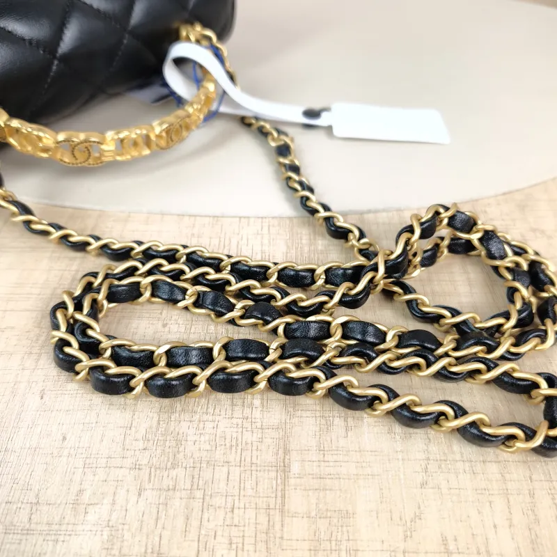 Chanel Crossbody Bag 24s Black Lambskin One Size 18 × 6 × 13 cm — detail view 5 of 13