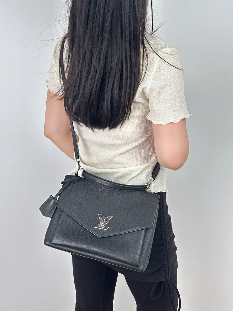 Louis Vuitton Crossbody Bag My Lockme Messenger Bag Black Calfskin Medium28 × 11 × 20 cm — on-model view 1 of 2