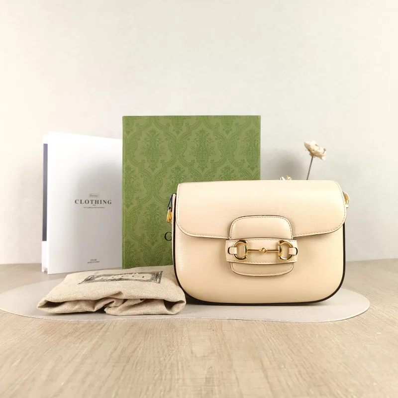 GUCCI Crossbody Bag Horsebit 1955 Horsebit Small Beige Calfskin Small 20.5 × 5 × 14.5 cm — cover view 6 of 6