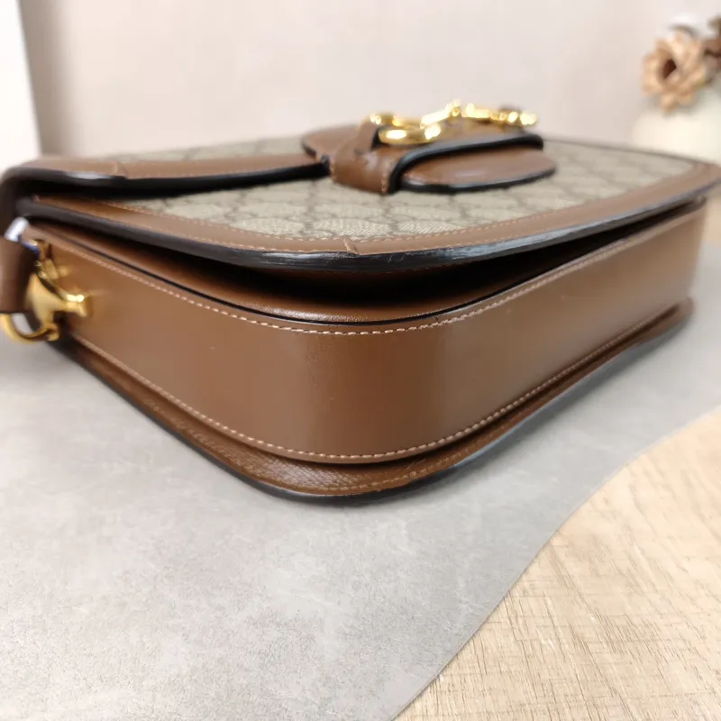 GUCCI Shoulder Bag Horsebit 1955 Horsebit Medium Monogram PVC Medium 25 × 8 × 18 cm — detail view 9 of 13