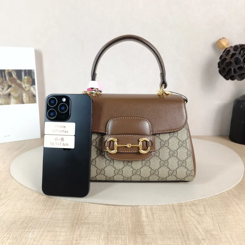 GUCCI Top Handle Bag Horsebit 1955Collection Top Handle Bag Monogram PVC Small 22 × 10.5 × 16 cm — cover view 4 of 5