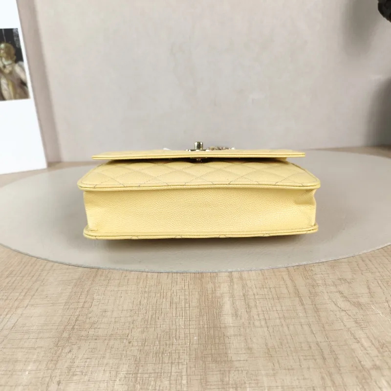 Chanel Backpack Backpack Yellow Grained Calfskin One Size 18 × 4 × 13 cm — cover view 3 of 5