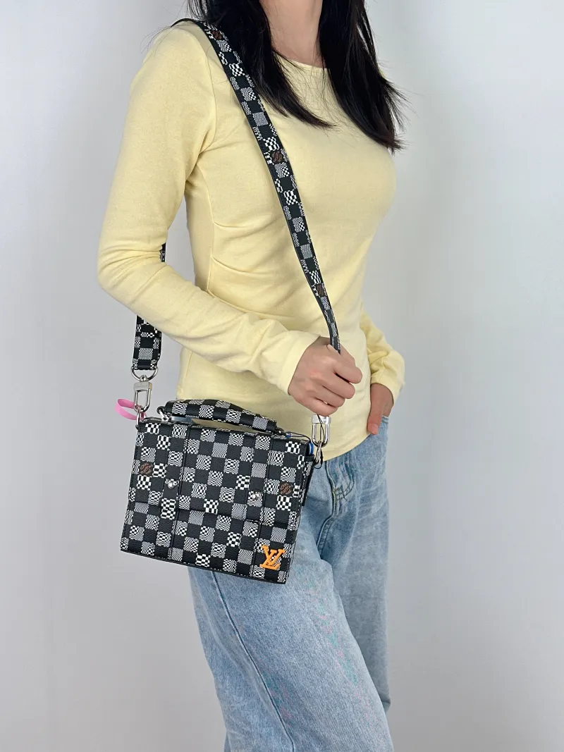 Louis Vuitton Crossbody Bag Flap Soft Trunk Messenger Bag Colorblock PVC One Size 20 × 5.5 × 16 cm — on-model view 2 of 3