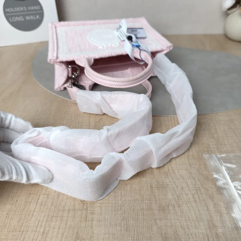 DIOR Shoulder Bag Book Tote Shoulder Strap Edition Pink Canvasmini20.5 × 7 × 16 cm — detail view 9 of 14