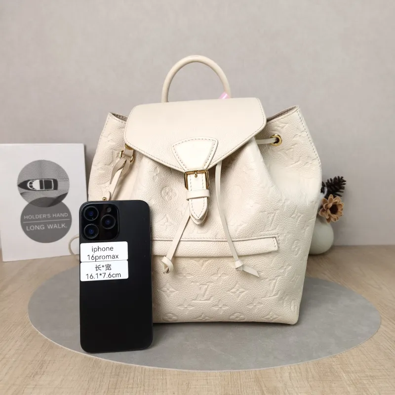 Louis Vuitton Backpack Montsouris Backpack White Calfskin Small 23 × 15 × 27 cm — cover view 4 of 6