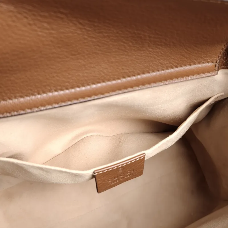 GUCCI Top Handle Bag Diana Top Handle Bag Caramel Calfskin Medium 27 × 10 × 24 cm — detail view 13 of 13