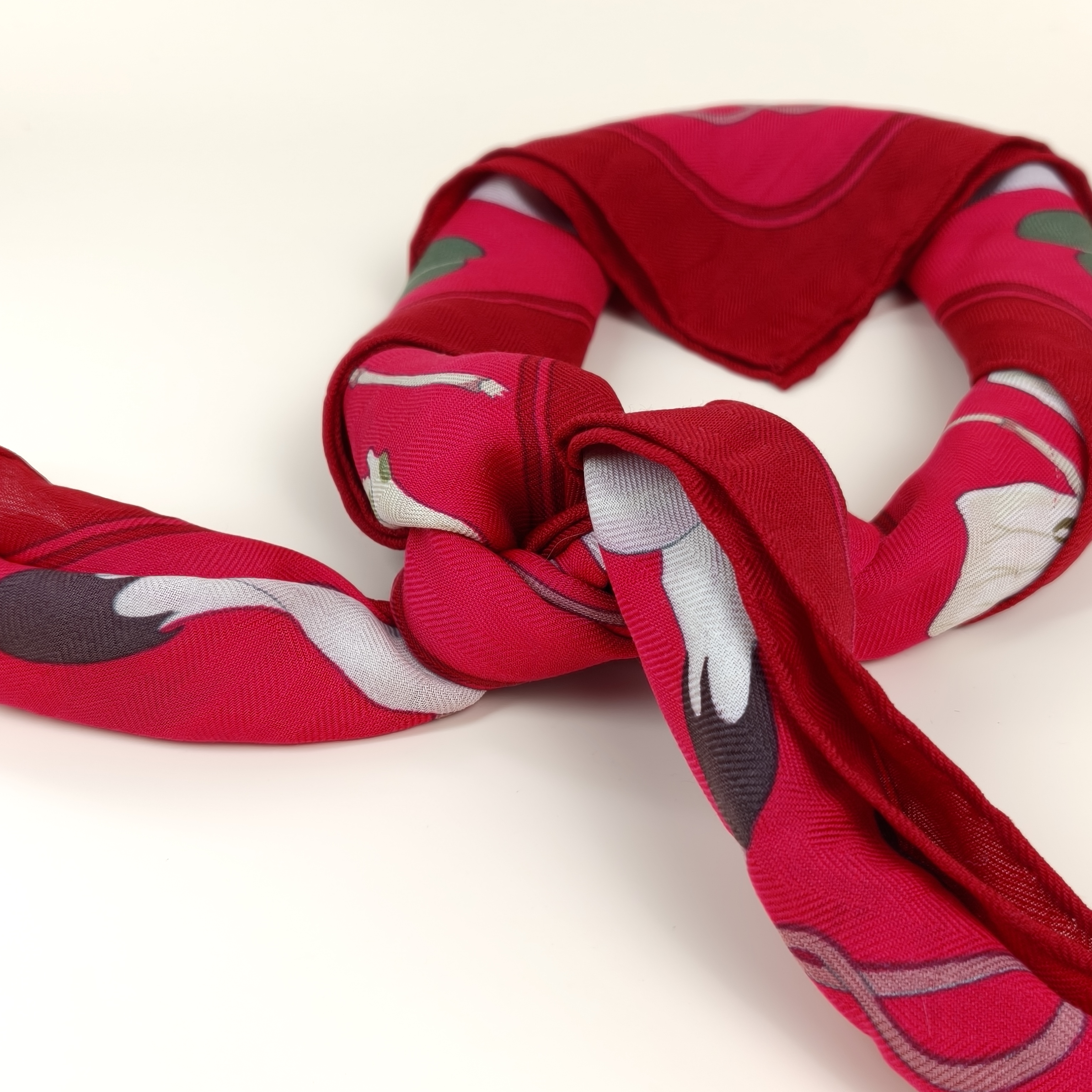 Hermès Red Silk Cashmere One Size90*90 — cover view 5 of 6