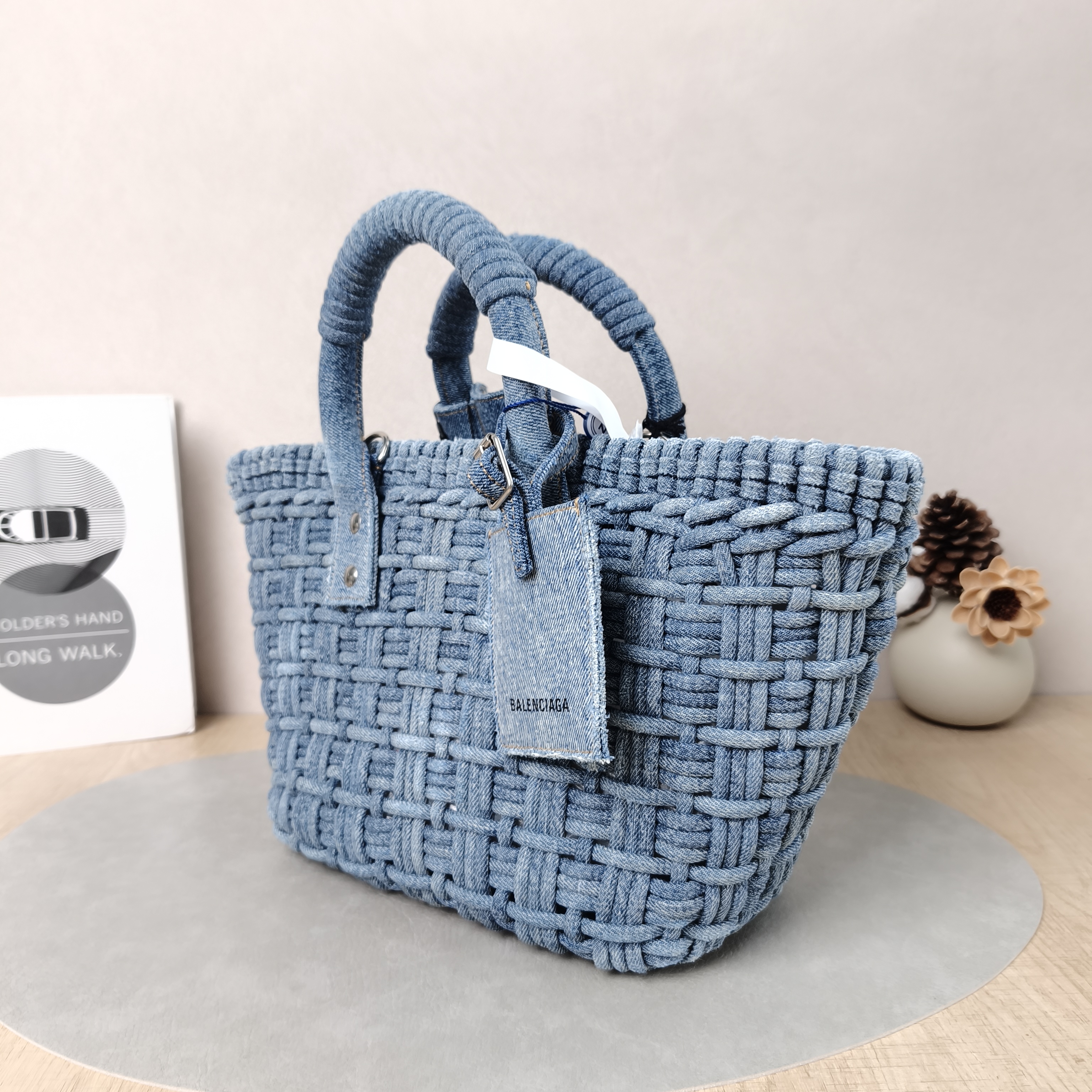 BALENCIAGA Top Handle Bag Bistro Basket Blue S 38 × 13 × 20 cm — cover view 6 of 6