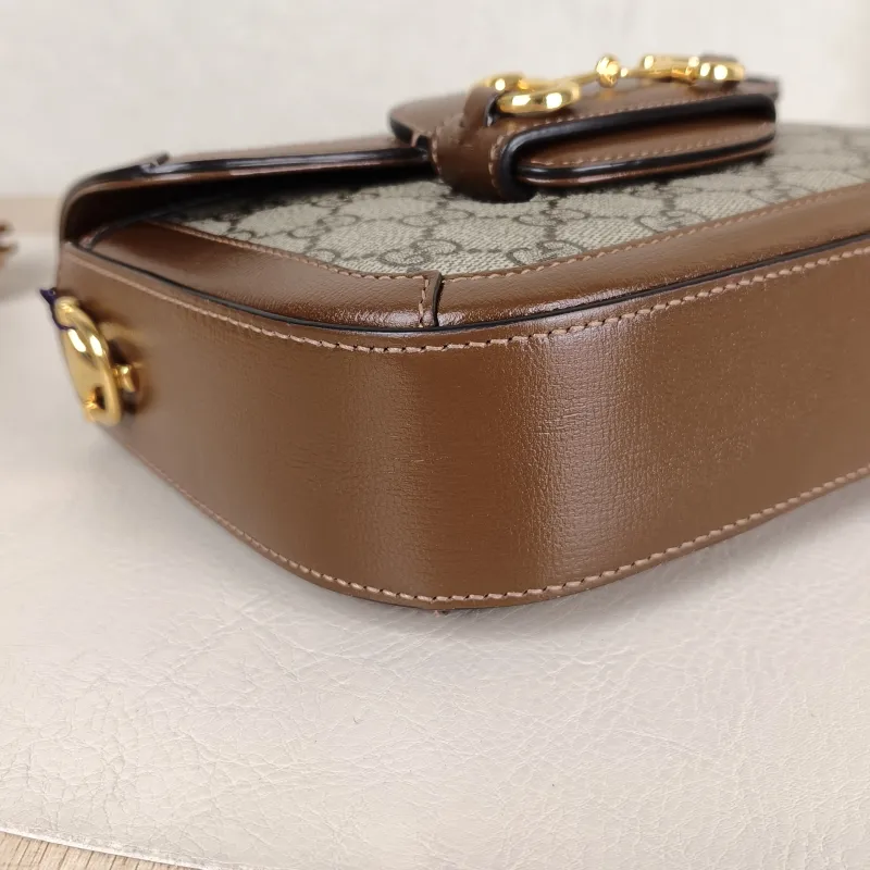 GUCCI Crossbody Bag Horsebit 1955 Horsebit Small Monogram PVC Small 20.5 × 5 × 14.5 cm — detail view 9 of 12