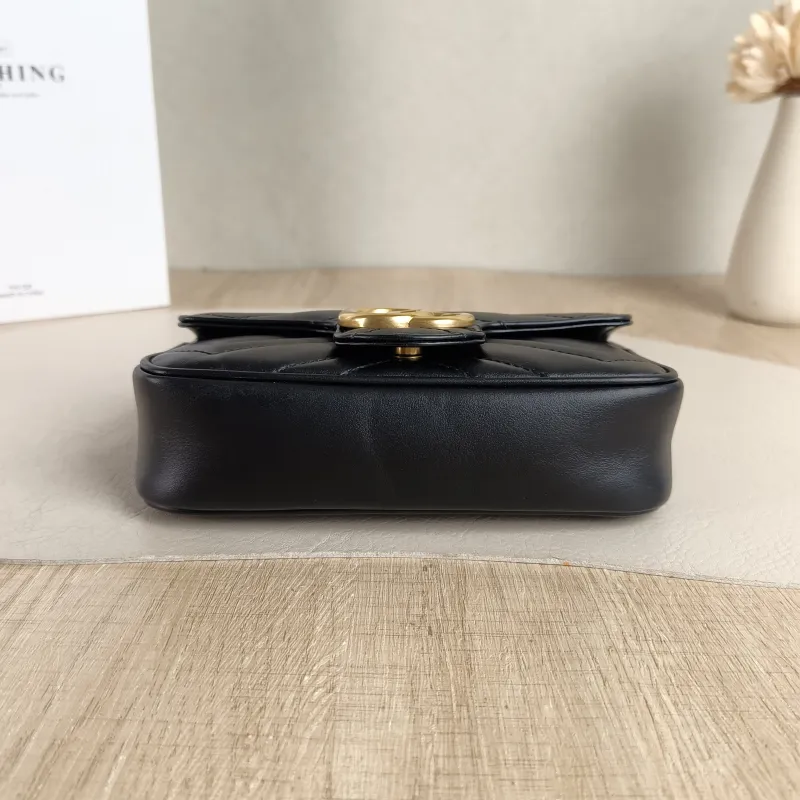 GUCCI Crossbody Bag GG Marmont Mini Marmont Mini Black Calfskinmini16.5 × 4.5 × 9.5 cm — cover view 5 of 6