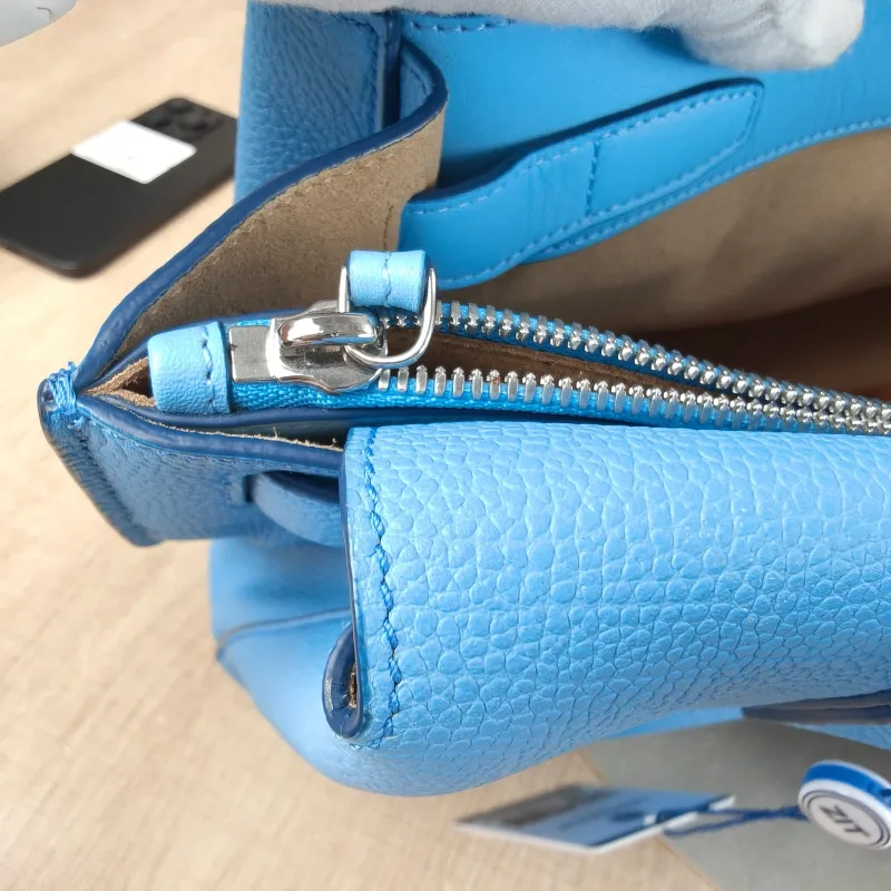 MCM Shoulder Bag Tote Bag Blue Calfskin One Size 31 × 15 × 22 cm — detail view 8 of 15