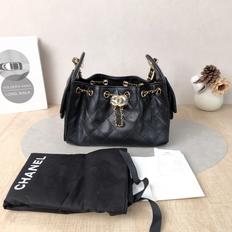 Chanel Shoulder Bag25Bag Black Grained Calfskinmini20 × 12.5 × 22 cm — cover view 5 of 6