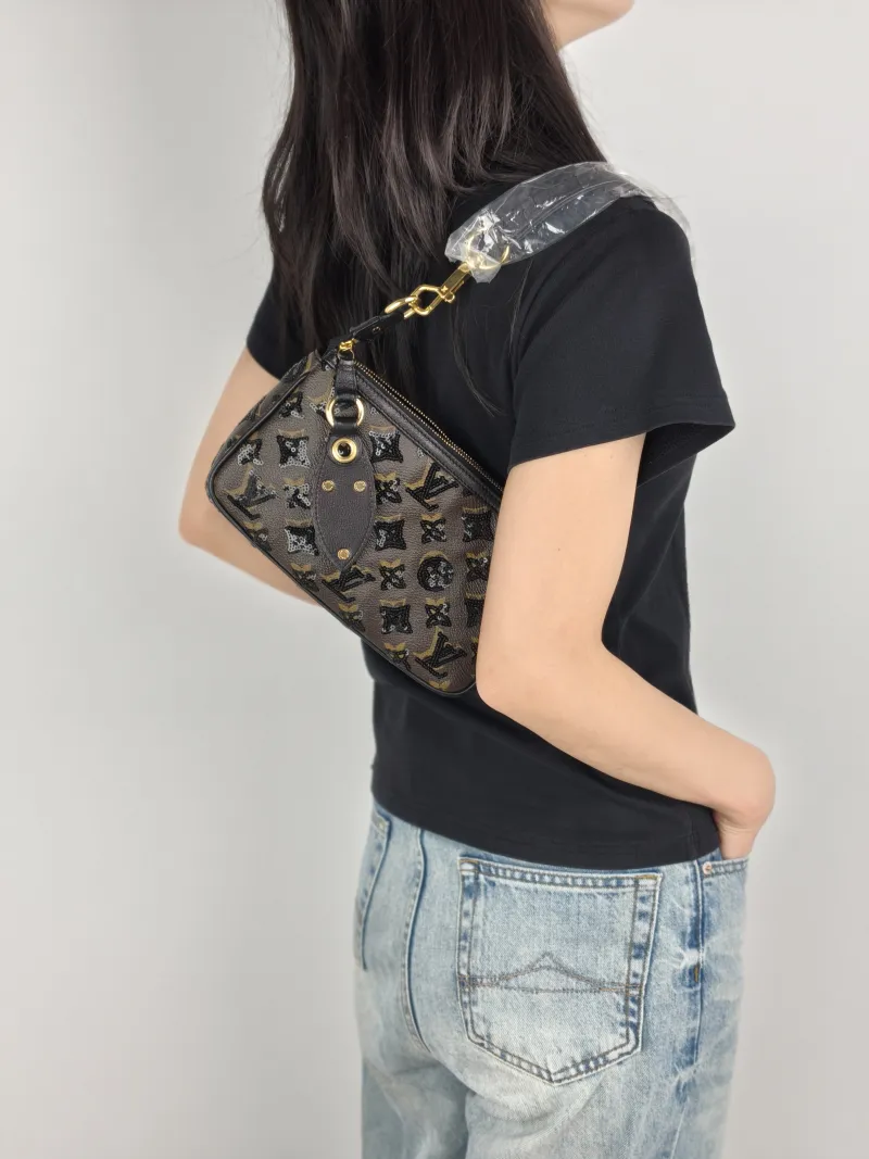 Louis Vuitton Shoulder Bag Pochette Accessoires Monogram PVC · One Size22 × 4 × 13 cm — on-model view 3 of 3