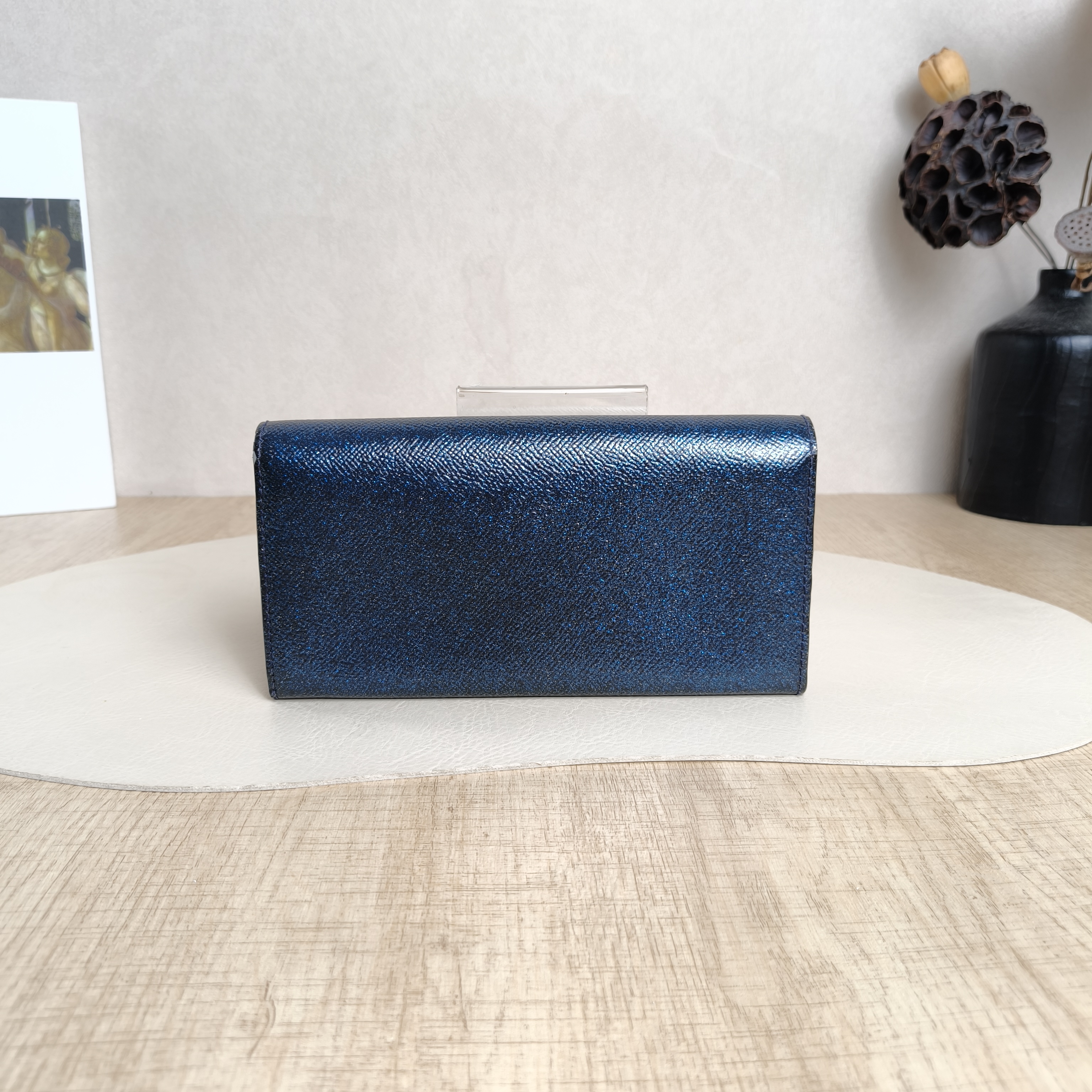 BURBERRY Wallet Wallet Blue Calfskin One Size19 × 2.5 × 10 cm — cover view 3 of 4