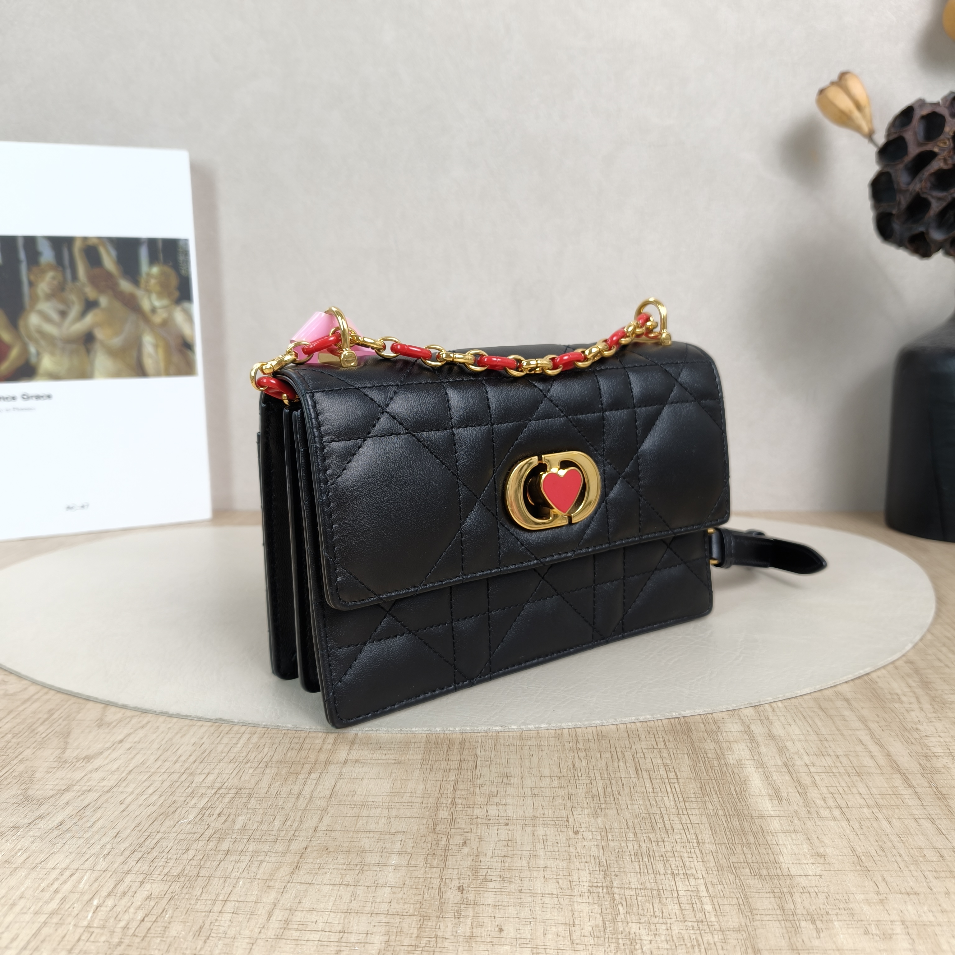 DIOR Crossbody Bag Miss Caro Chain Bag Black Lambskinmini18 × 5.5 × 12 cm — cover view 4 of 6