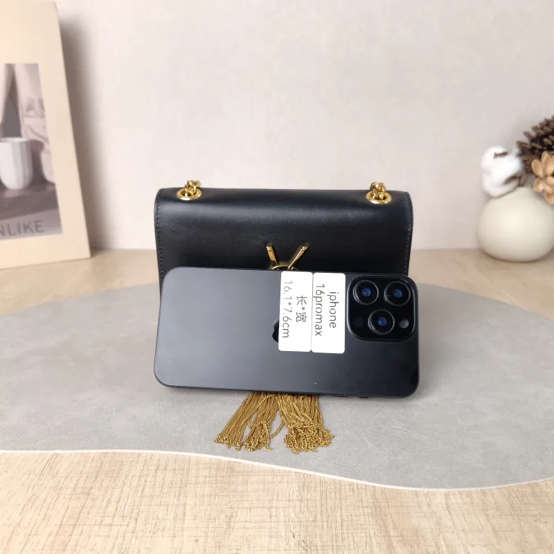 SAINT LAURENT Crossbody Bag KATE Black Calfskin Mini 17 × 5 × 11.5 cm — cover view 3 of 5