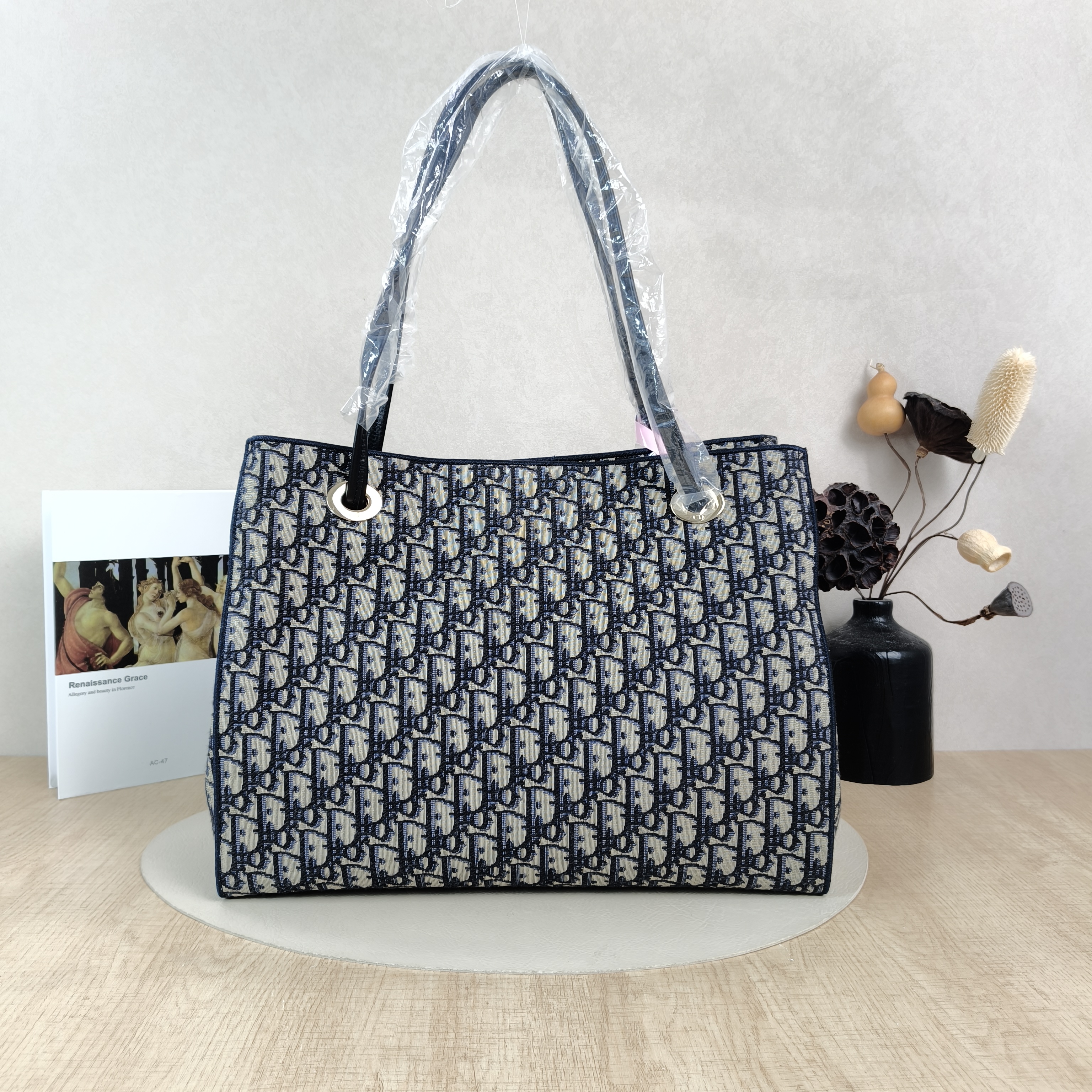 DIOR Shoulder Bag Promenade Shopping Tote Blue Canvas Medium37 × 14 × 29 cm — cover view 3 of 6