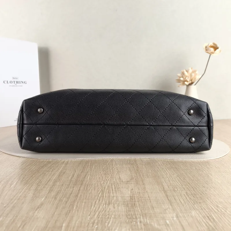 Chanel Top Handle Bag Shoulder Bag Black Grained Calfskin One Size 34 × 9 × 21 cm 21 — cover view 3 of 5