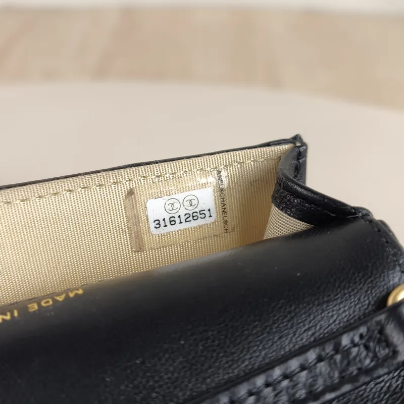 Chanel Crossbody Bag cf Collection Crossbody Bag Black Lambskin One Size 12 × 3 × 9 cm 31 — detail view 8 of 10