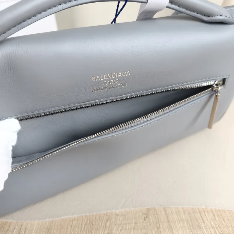 BALENCIAGA Crossbody Bag bel air Top Handle Crossbody Bag Grey Calfskin 27 × 5 × 14 cm — detail view 9 of 11