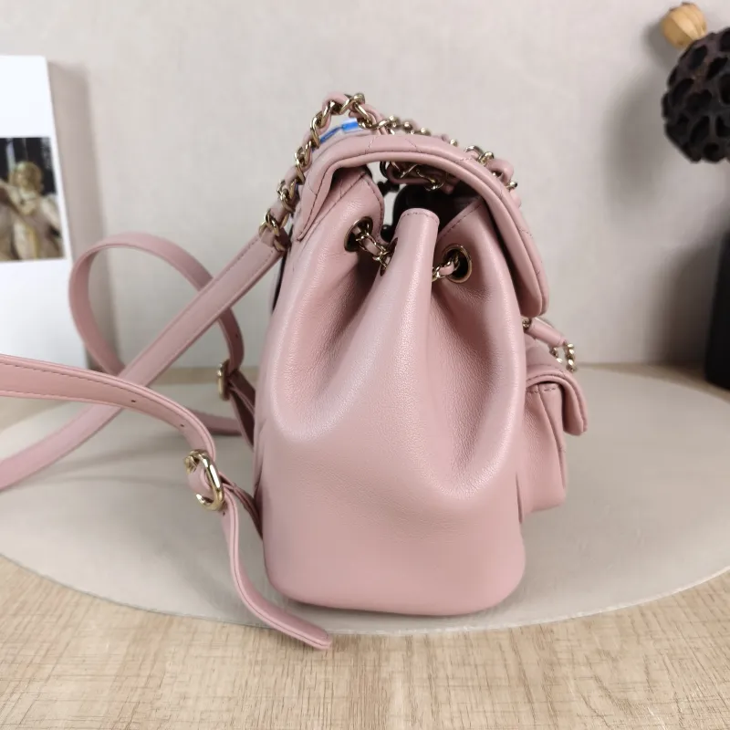 Chanel Backpack Duma Pink Calfskin Small 18 × 12 × 18.5 cm — detail view 10 of 11