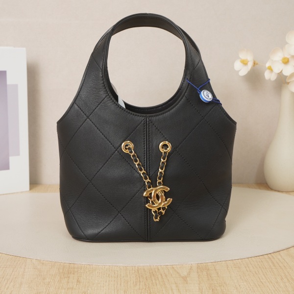 Chanel 26p Top Handle Bag Small Black with Gold-Tone Hardware Calfskin Microchip Edition · Dust Bag · 21 × 10 × 27.5 cm