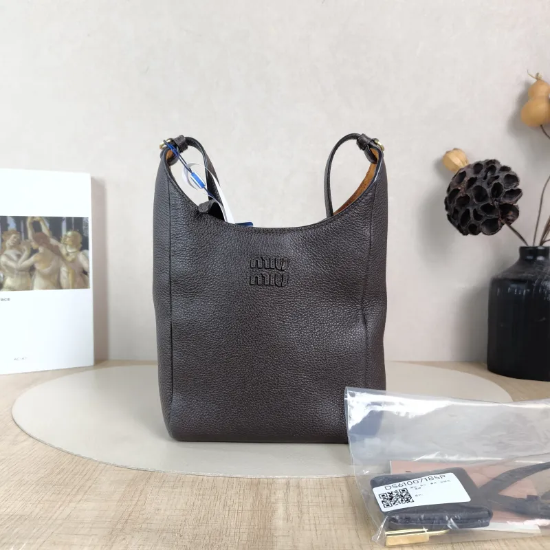 Miumiu Crossbody Bag logo Brown Calfskin One Size 16 × 7 × 17 cm — cover view 3 of 6