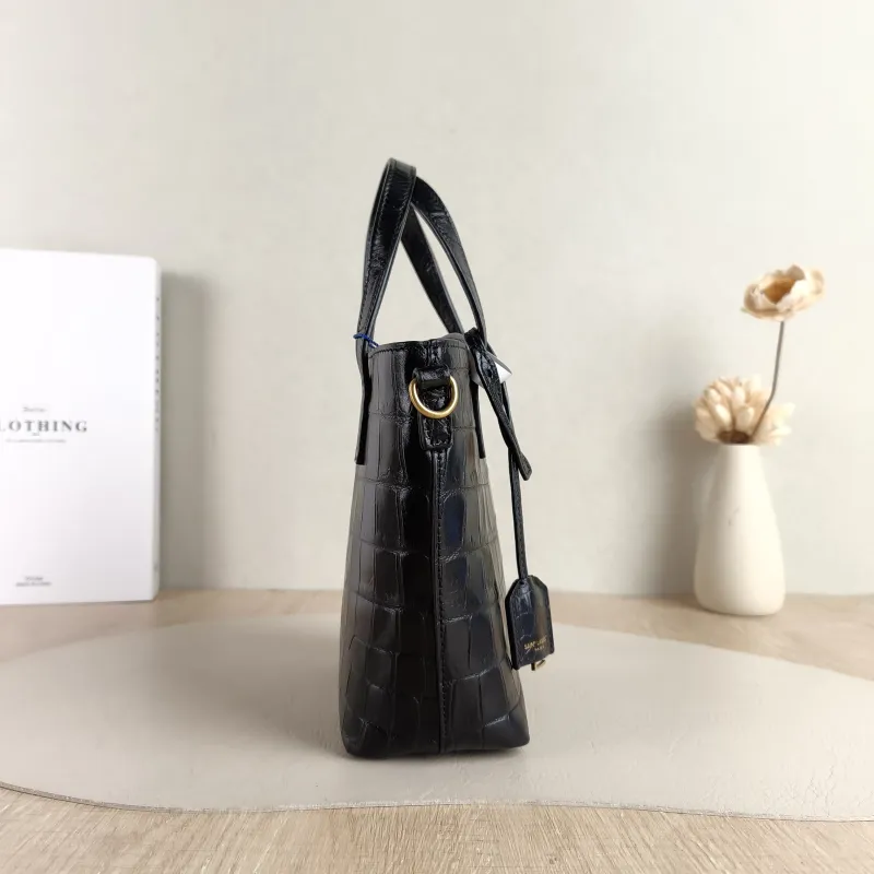 SAINT LAURENT Shoulder Bag SHOPPING Shopping Tote Black Calfskin Mini 18 × 8 × 17 cm — detail view 4 of 10