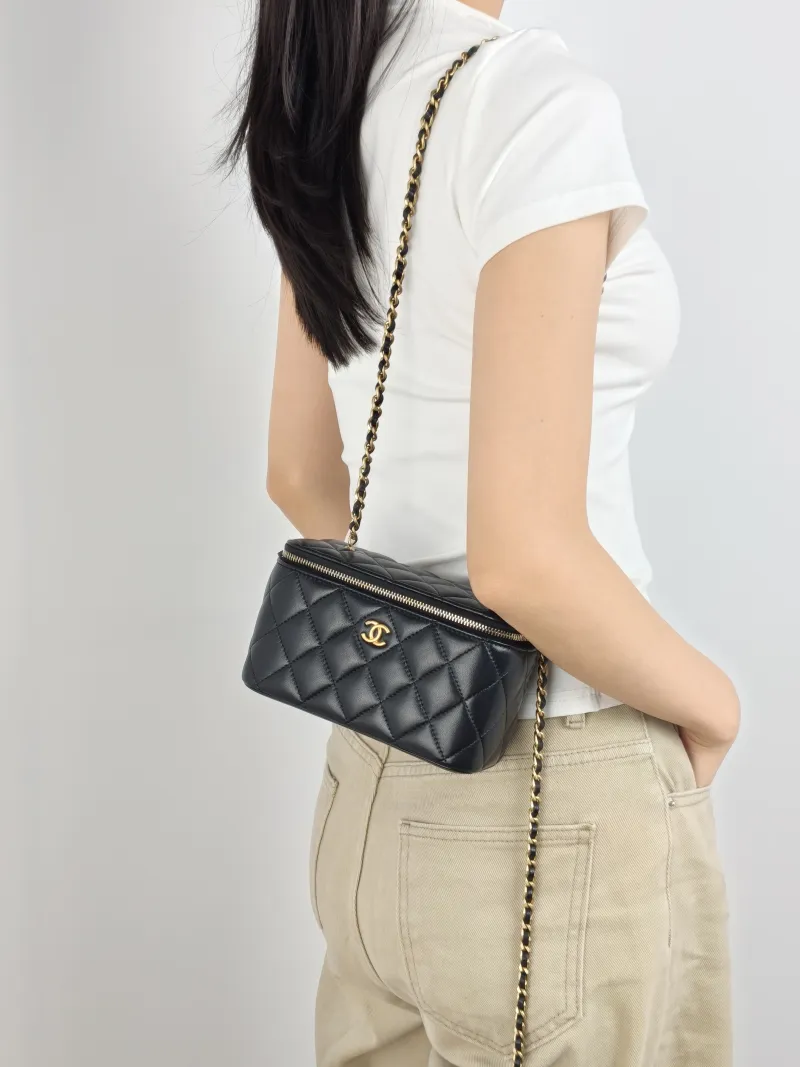 Chanel Crossbody Bag Edition Black Lambskin One Size 16 × 8 × 9.5 cm 32 — on-model view 2 of 3