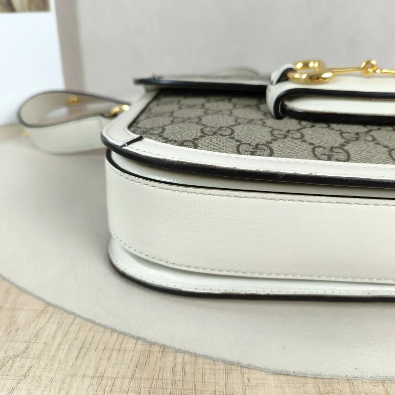 GUCCI Crossbody Bag Horsebit 1955 Horsebit Medium White PVC Medium25 × 8 × 18 cm — detail view 9 of 13