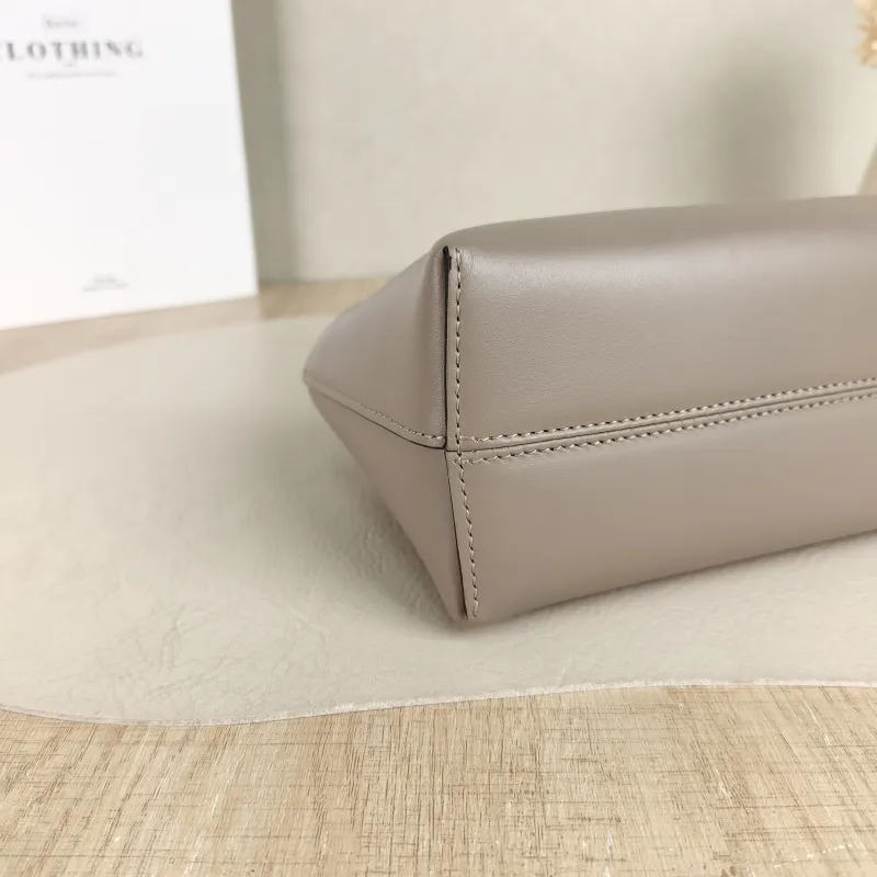 FENDI Crossbody Bag by the way Grey Calfskin Mini 20.5 × 9 × 12 cm — detail view 10 of 10