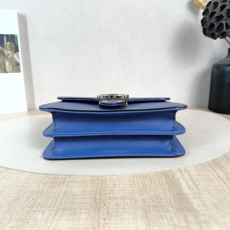GUCCI Crossbody Bag g Collection Blue Calfskin Small20 × 9 × 16 cm — cover view 3 of 6