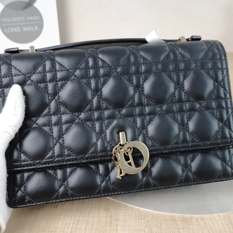 DIOR Crossbody Bag My Chain Bag Black Lambskin One Size 24 × 6.5 × 15 cm — detail view 5 of 14