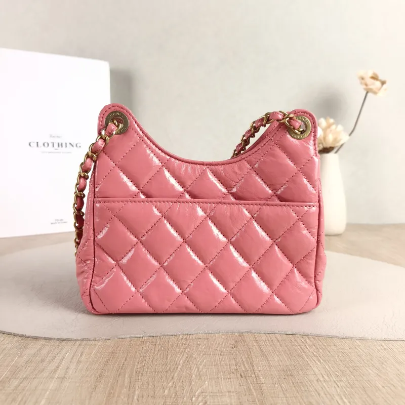 Chanel Crossbody Bag HOBO Pink Waxed Leather Small 19 × 6 × 17 cm — cover view 5 of 5