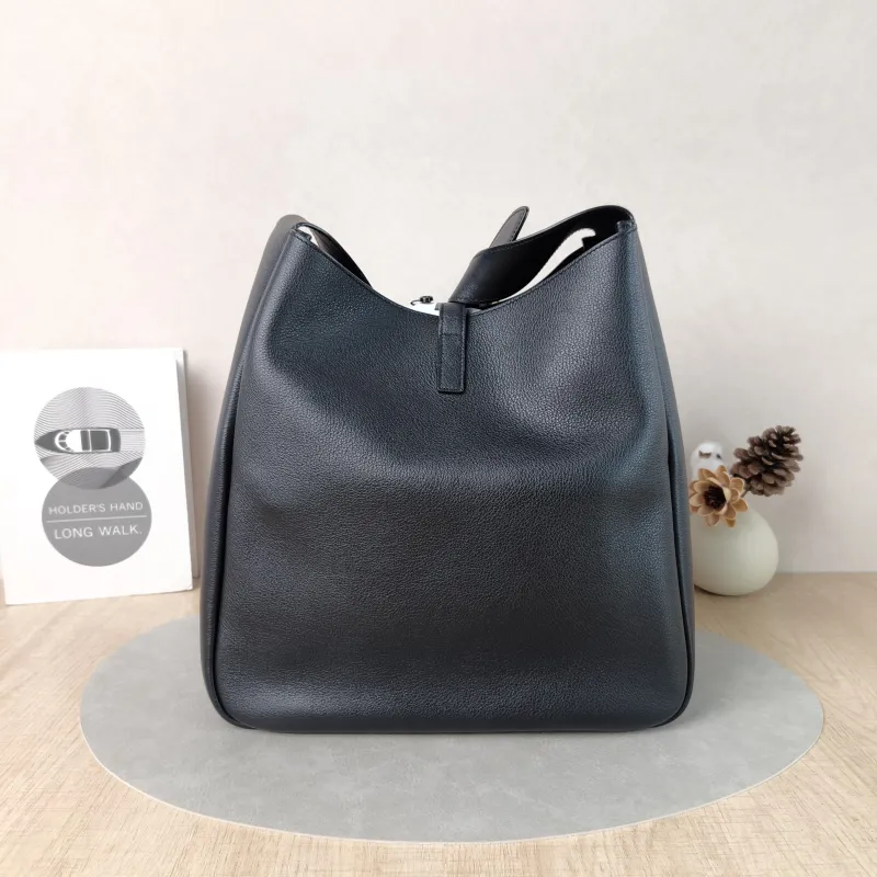 SAINT LAURENT Shoulder Bag LE 5 À 7 Hobo Black Calfskin Large30 × 13 × 31 cm — cover view 3 of 6