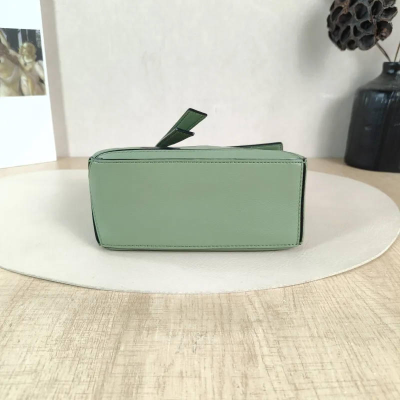 LOEWE Crossbody Bag Puzzle Green Calfskin Mini 18 × 8 × 12.5 cm — cover view 6 of 6