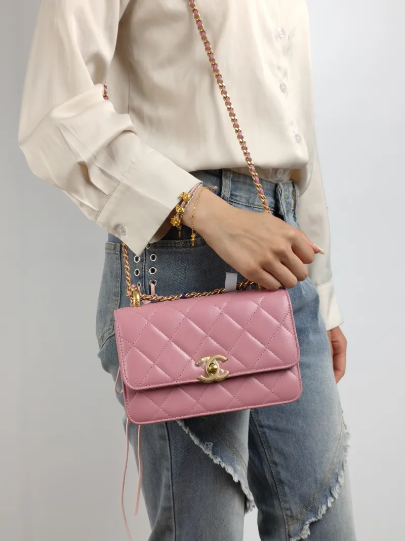 Chanel Crossbody Bag Calfskin Small 19 × 8 × 12 cm — on-model view 2 of 2