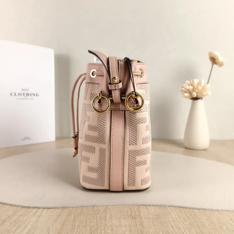 FENDI Crossbody Bag Mon Tresor Bucket Bag Pink Canvas Mini 12 × 10 × 18 cm — detail view 2 of 10