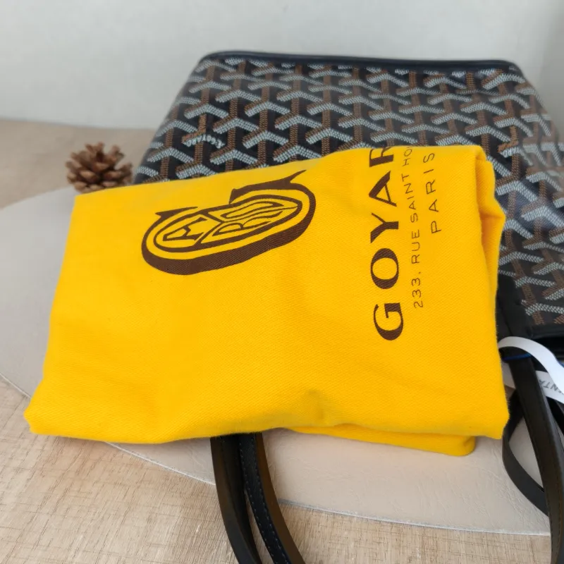 GOYARD Top Handle Bag ANJOU Shopping Tote Black ine Canvas Mini 19.5 × 9 × 19.5 cm — detail view 4 of 12