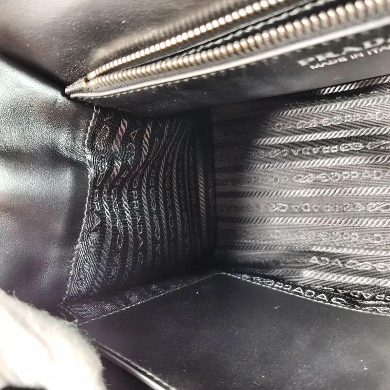 PRADA Shoulder Bag Shoulder Bag Black Calfskin One Size 24 × 12 × 17 cm — detail view 1 of 16