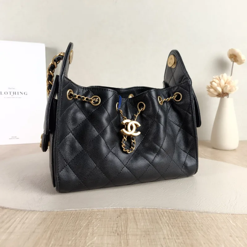 Chanel Shoulder Bag 25Bag Black Grained Calfskin Mini 20 × 12.5 × 22 cm — cover view 3 of 6