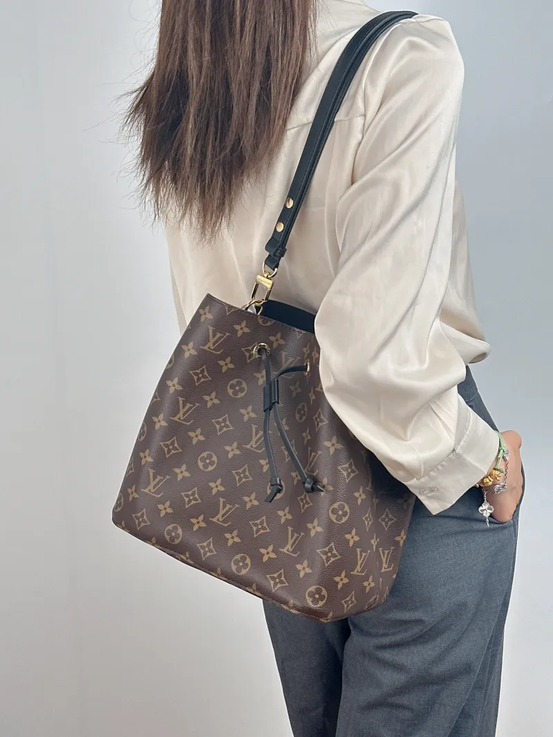 Louis Vuitton Shoulder Bag NÉONOÉ Bucket Bag Black PVC Medium 26 × 17.5 × 26 cm — on-model view 2 of 2
