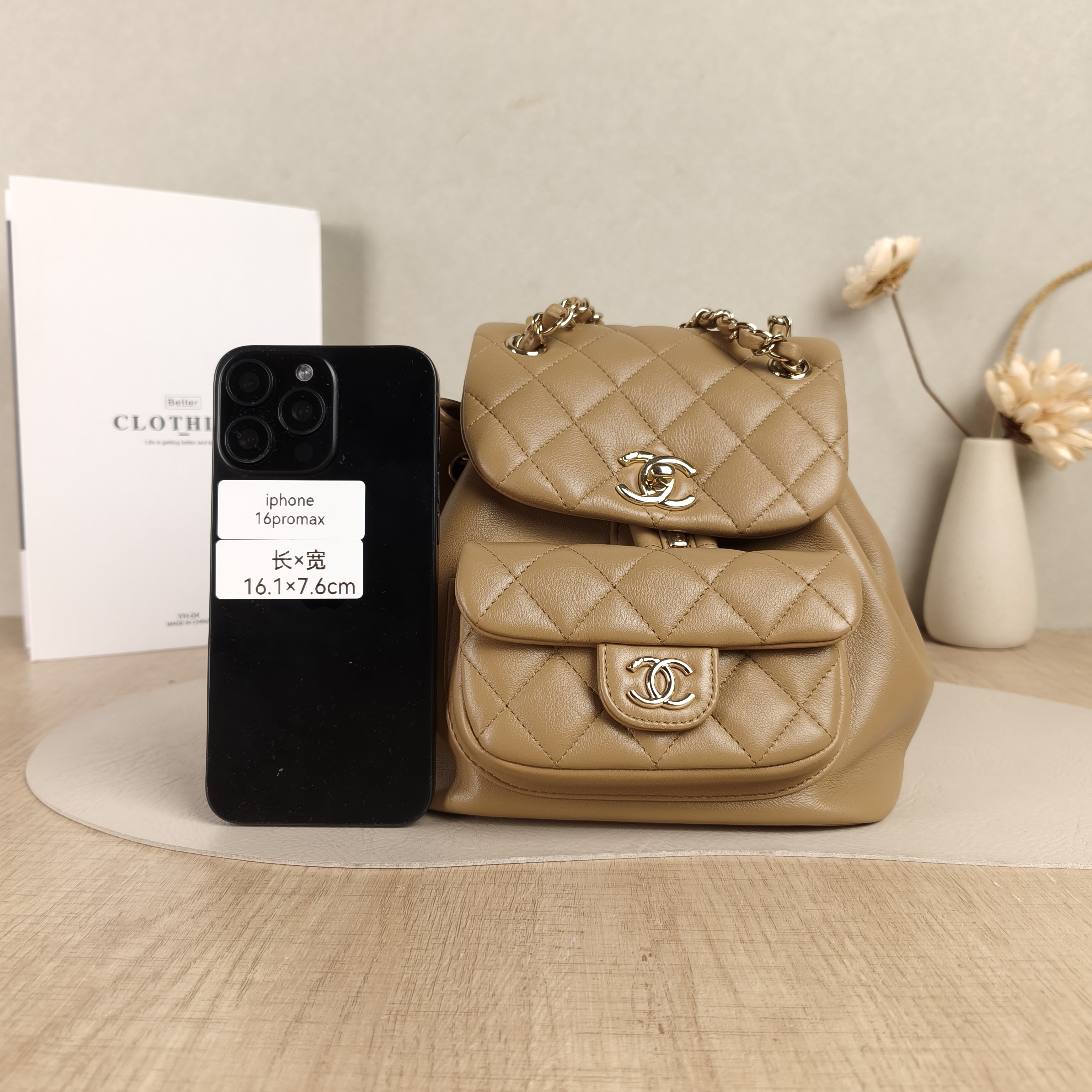 Chanel Backpack Duma Taupe Calfskin Small18 × 12 × 18.5 cm — cover view 4 of 5