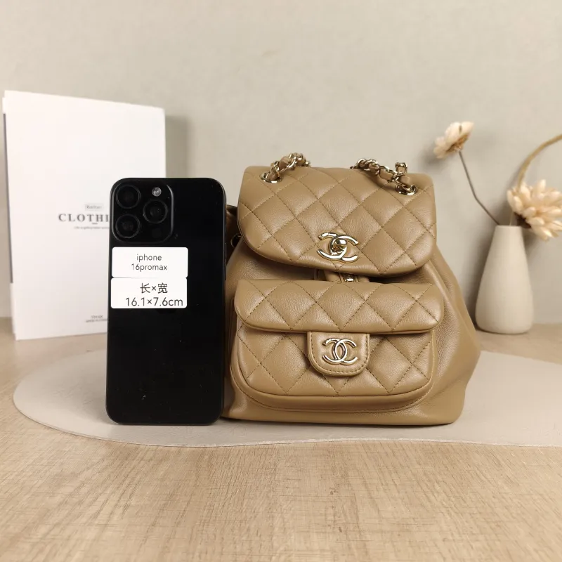 Chanel Backpack Duma Taupe Calfskin Small18 × 12 × 18.5 cm — cover view 4 of 5