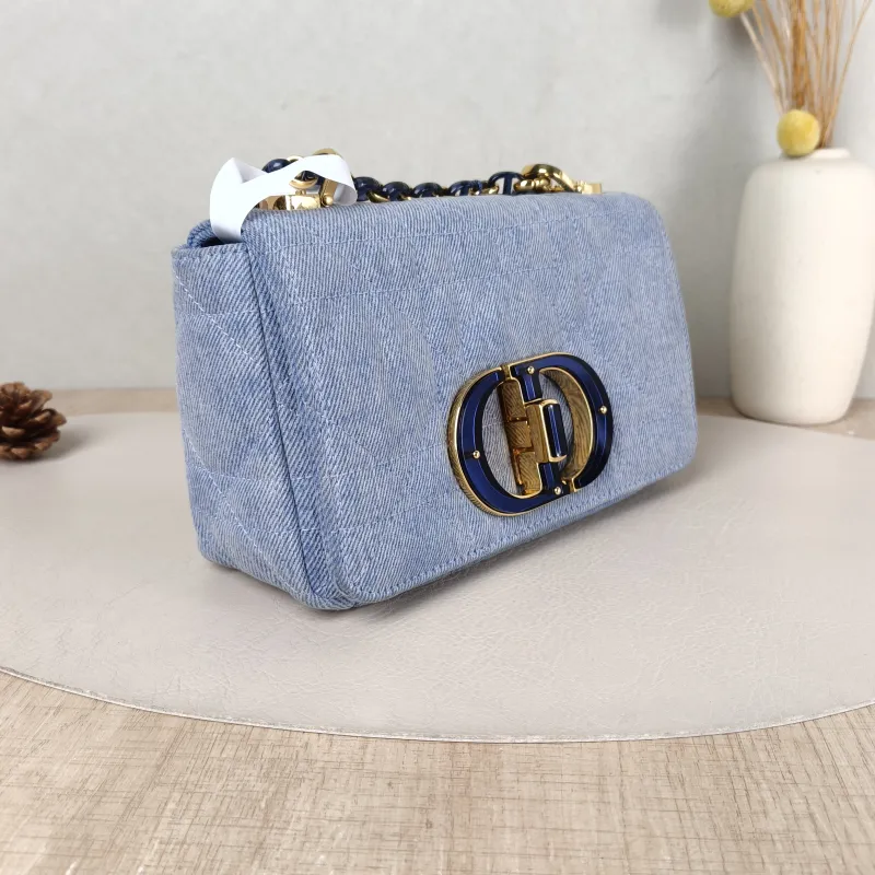 DIOR Crossbody Bag Caro Chain Bag Blue Small 20 × 7 × 13.5 cm — cover view 5 of 5
