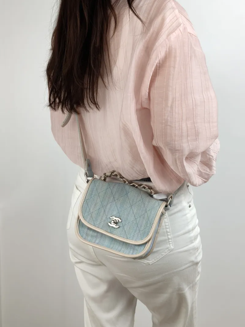 Chanel Crossbody Bag Crossbody Bag Blue One Size 18 × 6.5 × 14 cm 25 — on-model view 1 of 2