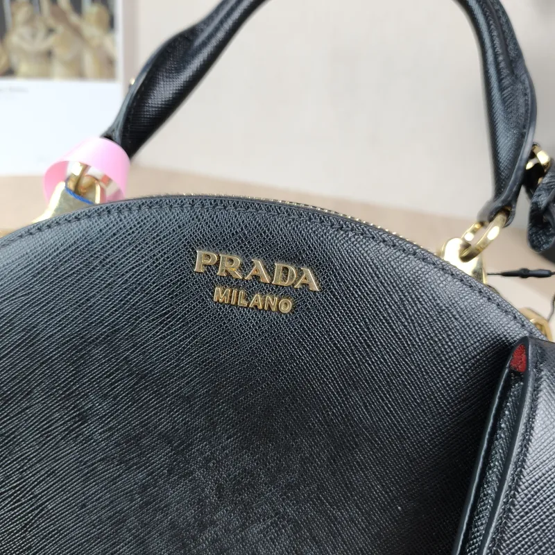PRADA Shoulder Bag Black Calfskin One Size25 × 8 × 16 cm — detail view 5 of 13