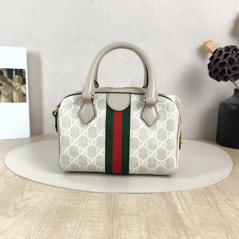 GUCCI Top Handle Bag Ophidia Beige PVC Mini 21.5 × 11.5 × 14 cm — cover view 3 of 6
