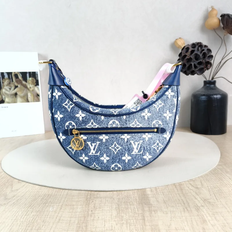 Louis Vuitton Crossbody Bag Loop Blue Small 23 × 6 × 13 cm